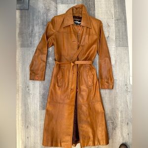 Wilsons Leather Trench Coat in tan/brown size XS